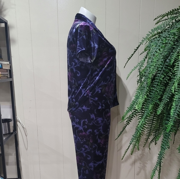 VTG California Dynasty Purple Floral Pajamas Set Women’s Sz M - Picture 8 of 15